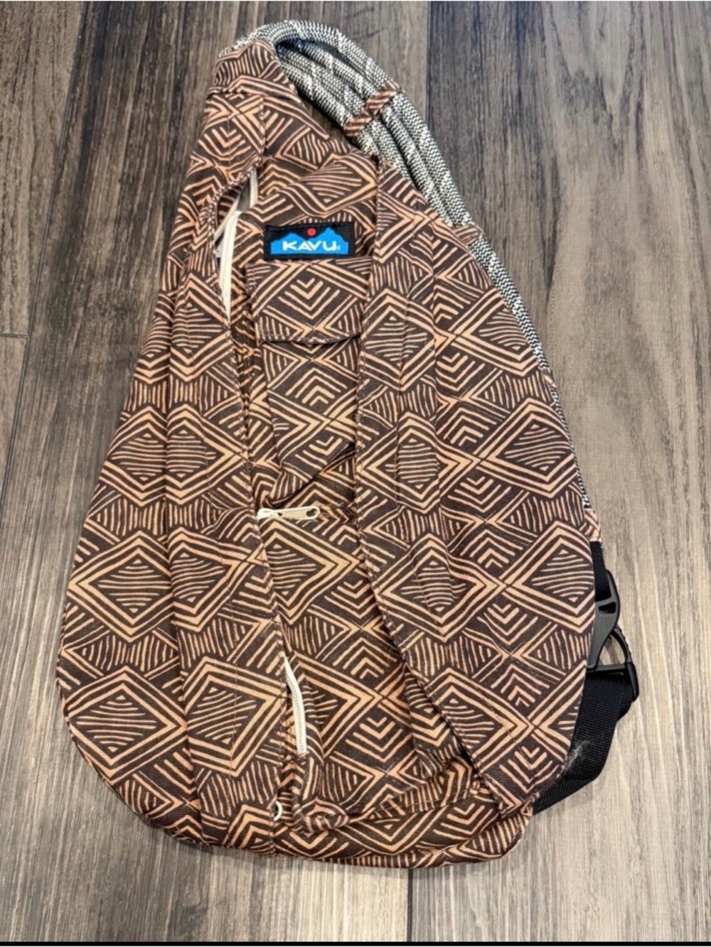 Kavu Brown Geo Pattern Sling Bag